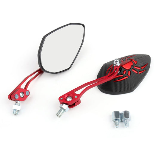 Rétroviseurs latéraux réglables universels pour moto Spider, 8 mm et 10 mm, rouges