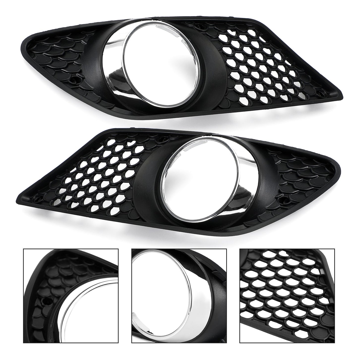 2008-2010 Mercedes Benz C-Class W204 A2048850353 Fog Light Grill Set Pair Front Bumper
