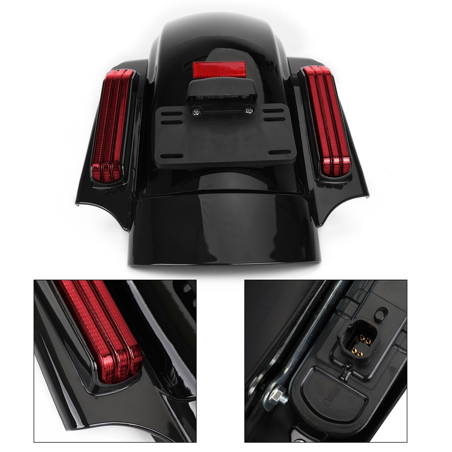 Guardabarros trasero compatible con Harley Street Glide Special FLHXS 14-20, Ultra Limited Low FLHTKL 15-20, Ultra FLTRU 16-20.