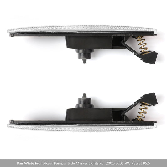 Paire de feux de gabarit latéraux blancs pour pare-chocs avant (2001-2005) pour VW Passat B5.5