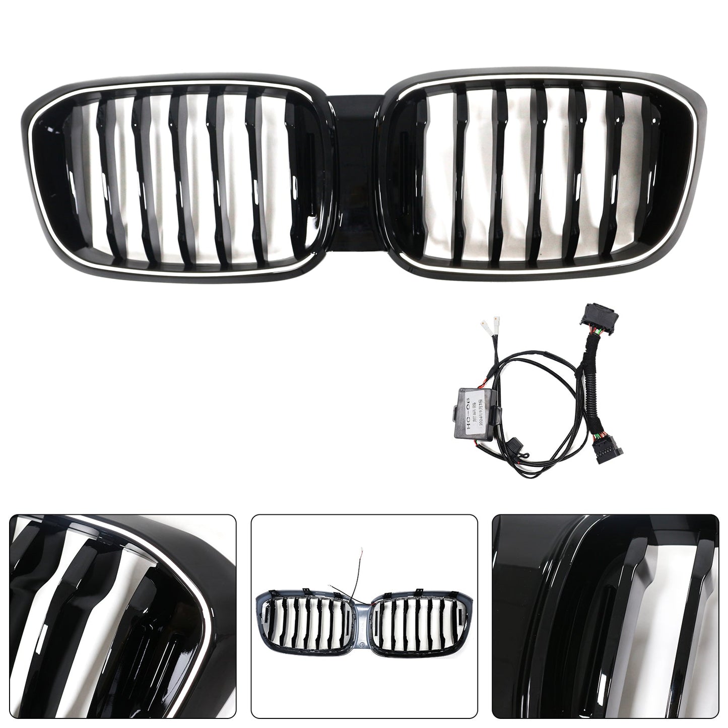 2018-2021 Gloss Black Front Kidney Mesh Grill Grille Fit BMW X4 G02 X3 G01 G08