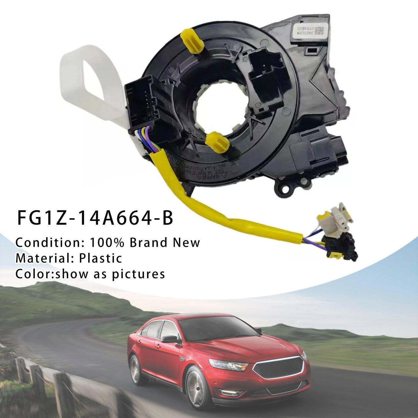 Volante calefactable con resorte de reloj FG1Z-14A664-B para Ford Taurus 2015-2019