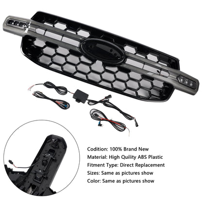 2023-2024 Ford Ranger Next Gen T9 Front Bumper Grill Black Grille W/ LED Light