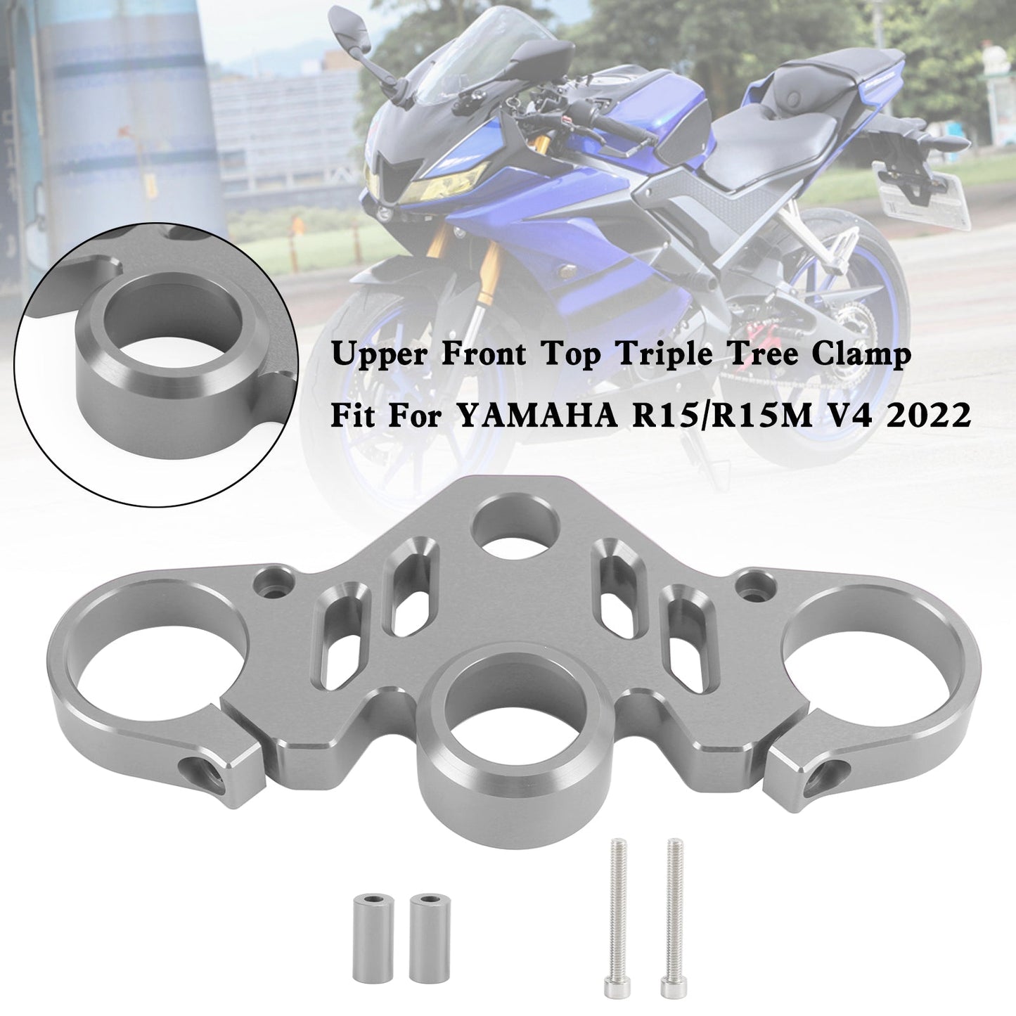 Abrazadera superior delantera de aluminio CNC para tija de sillín para Yamaha R15 V4 R15M 2022