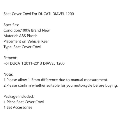 Motorcycle Rear Seat Solo Cowl Fairing Cover For DUCATI 2011-2013 DIAVEL 1200