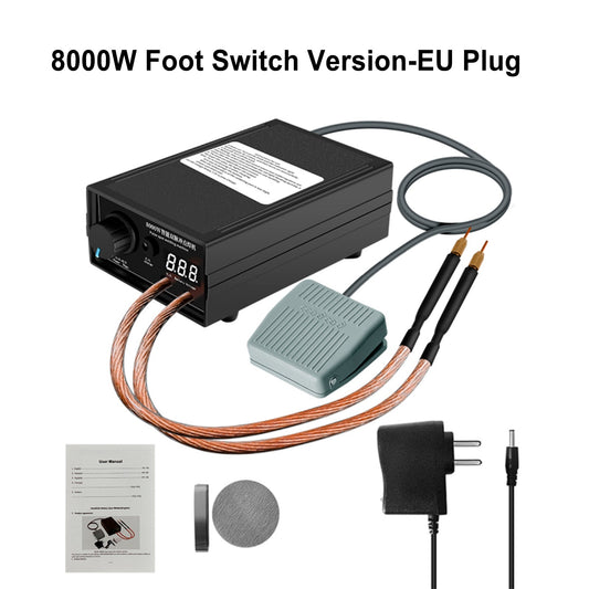 8000W Mini Spot Welder Machine DIY Kit 18650 Battery Spot Welding Pen Tools, 8000W Foot Switch Version-EU