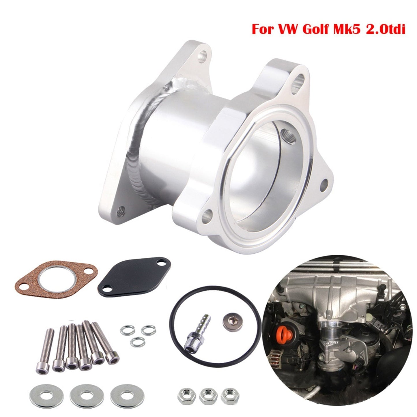 Kit de suppression de vanne EGR pour VW Golf Mk5, Skoda, Seat, Jetta et Audi 2.0 Tdi