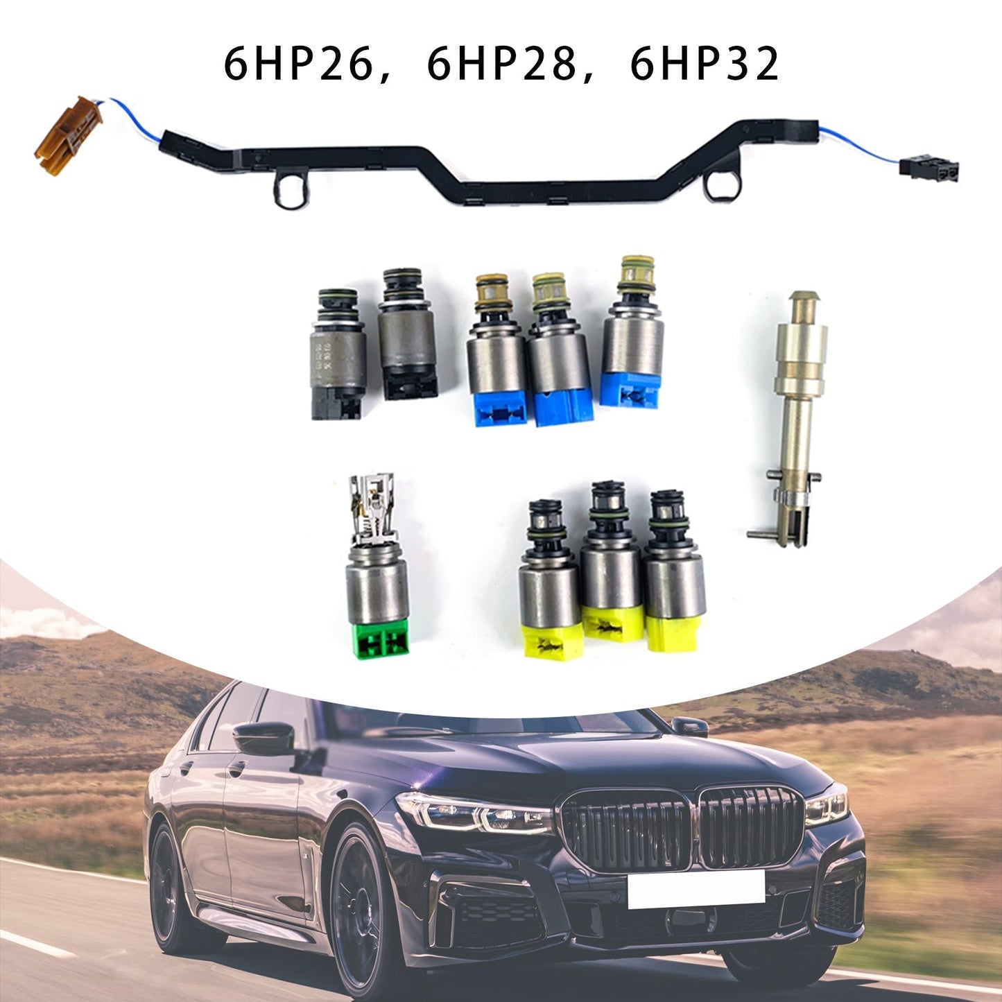 Solenoide de transmisión BMW 750i 2006-2008, 9 piezas, 6HP26, 6HP28 y 6HP32