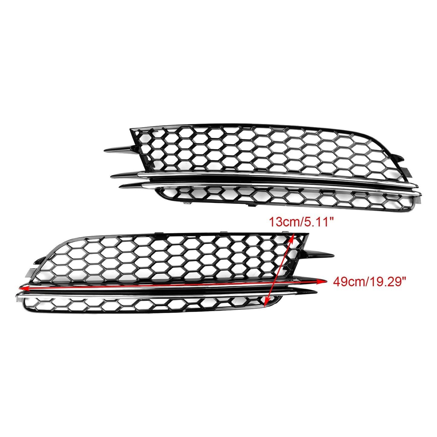 Audi 2012-2015 A6 C7 2PCS Front Fog Light Cover Bezel Bumper Grille