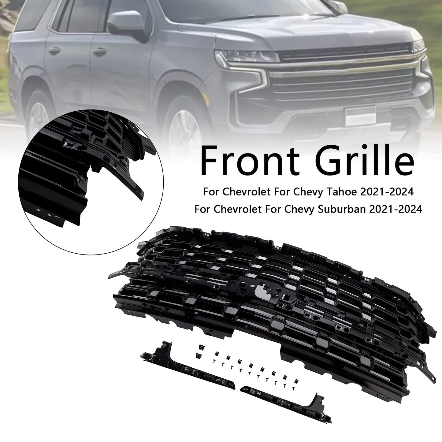 2021-2024 Chevrolet Tahoe Suburban Z71-Look Front Bumper Grille Black 84913568
