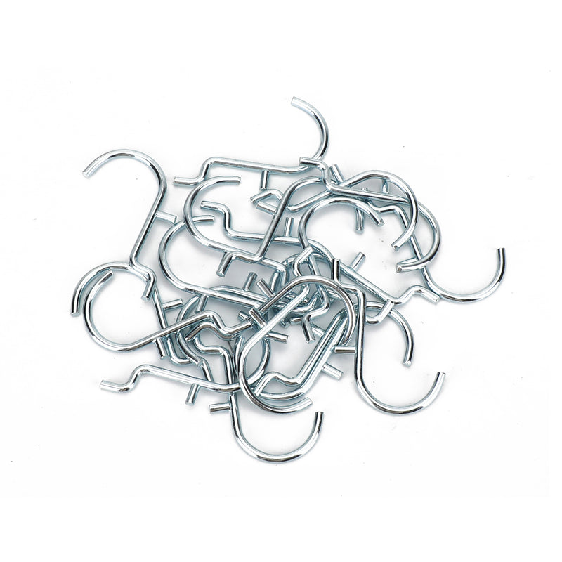 Lot de 20 crochets de suspension de garage en métal Jumbo « J » de 1 po pour panneau perforé de 1/8 à 1/4 po