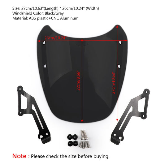 Windshield Windscreen Wind Defector protection For 15-2018 Ducati Scrambler Black