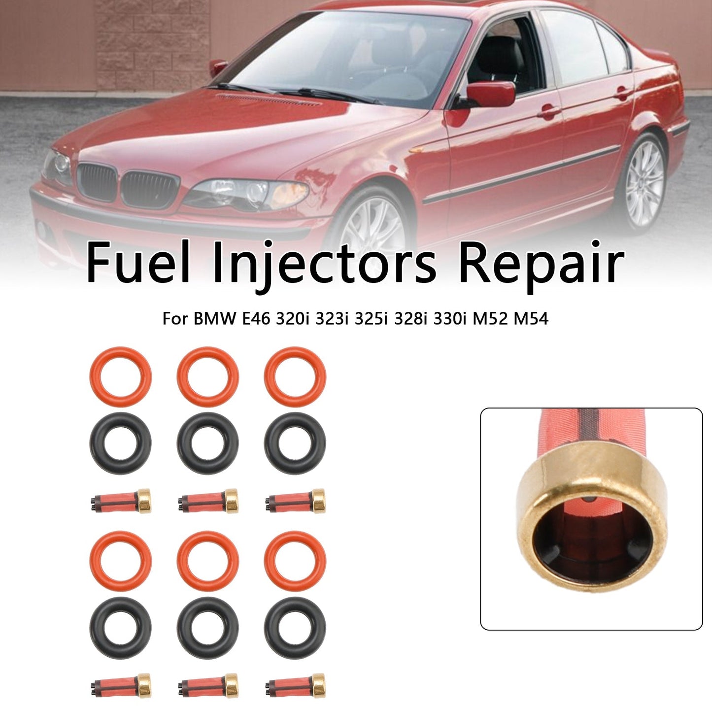 Kits de reparación de inyectores de combustible para BMW E46 320i, 323i, 325i y 330i 13537546244 y 13641437486