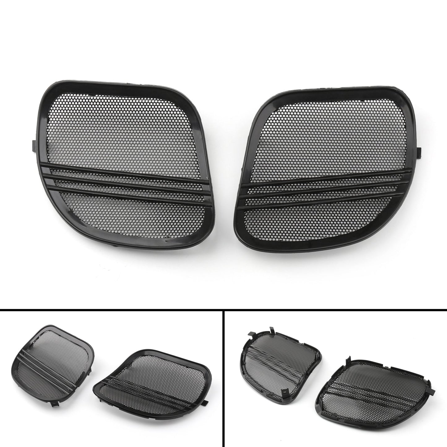 Motorcycle Tri-Line Speaker Cover Grills For Harley Road Glide FLTRX 2015-18 BK