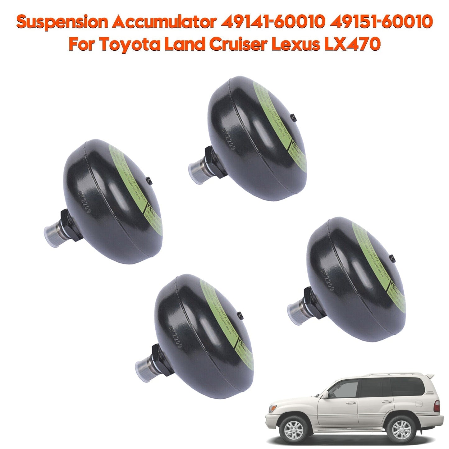 Accumulateur de suspension 49141-60010 49151-60010 pour Toyota Land Cruiser 100 HDJ100, UZJ100 (01/1998-08/2007)