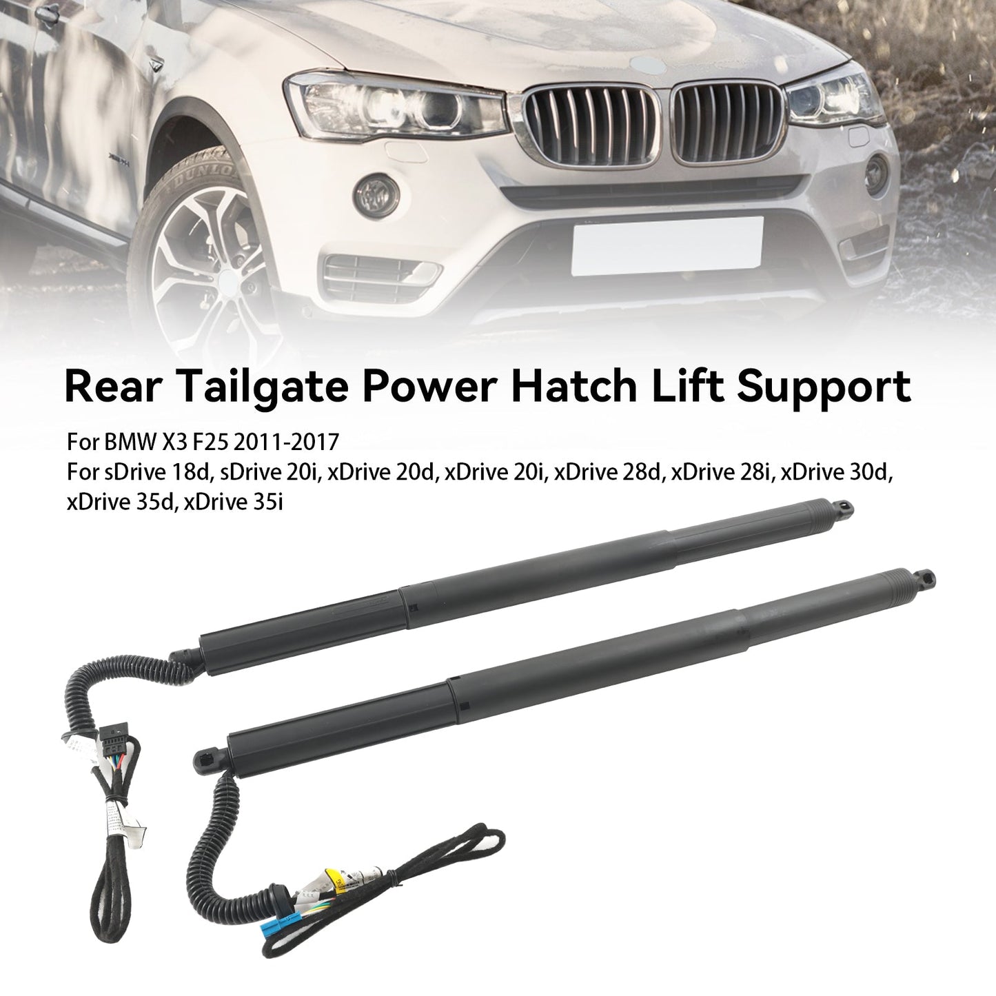 2PCS Left & Right Electric Tailgate Struts Gas 51247232003 51247232004 2011-2017 BMW X3 F25