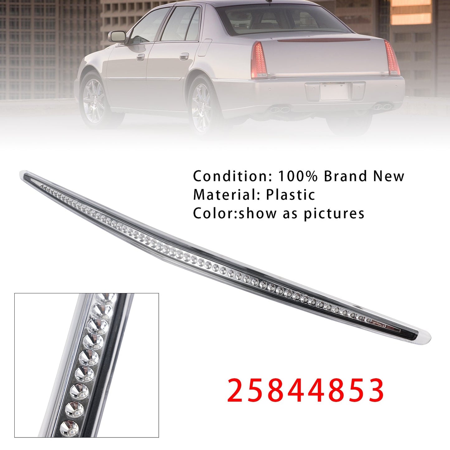 Luz de freno trasera Cadillac DTS LED de tercera generación (2006-2011) 25844853
