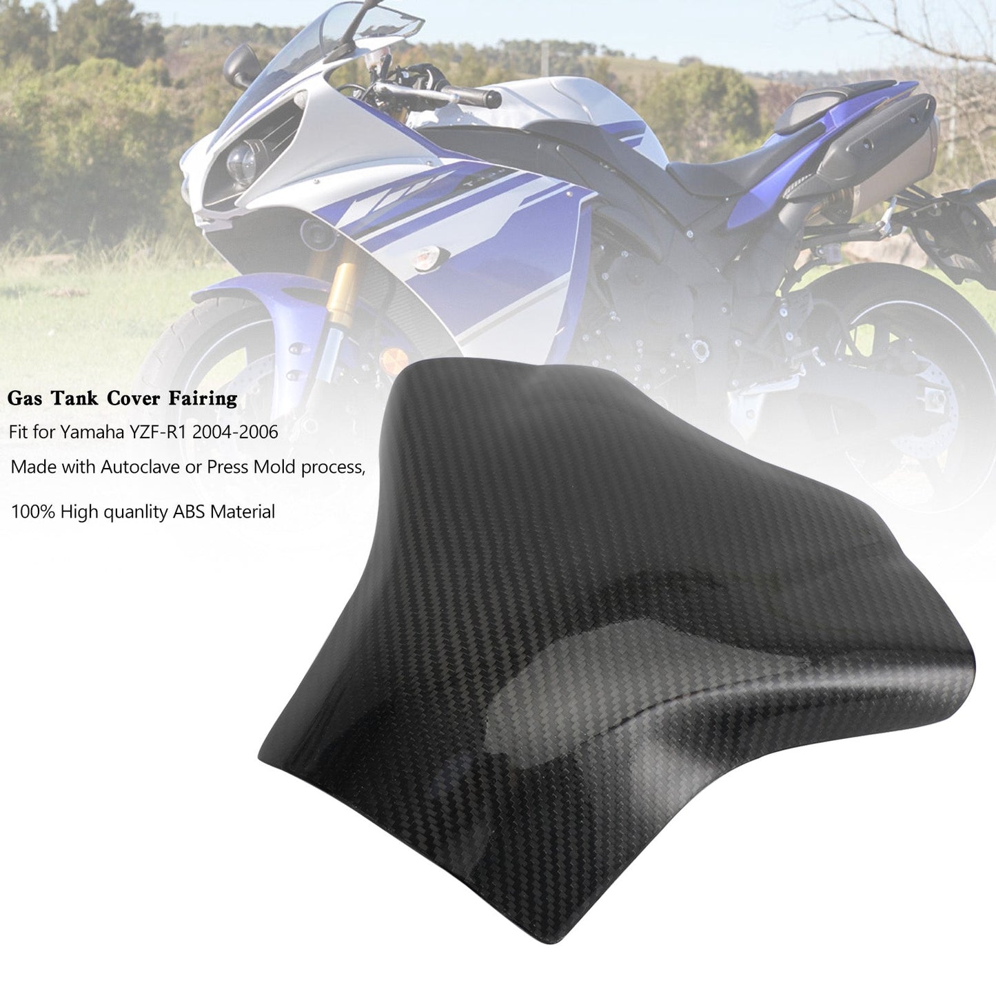Protection de carénage de réservoir d'essence pour Yamaha YZF-R1 2004-2006 en carbone