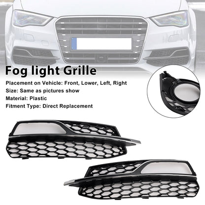 2013-2016 Front Lower Bumper Fog Light Cover Grill Fit AUDI A3 S3 S-Line