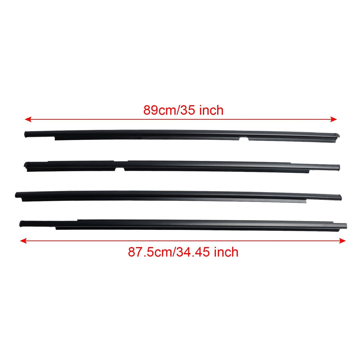 2005-2011 Toyota Yaris (NCP90, NCP91, KSP90, ZSP90) 4 pièces moulures de joint d'étanchéité pour vitres de portières extérieures 68160-52110 68210-52110
