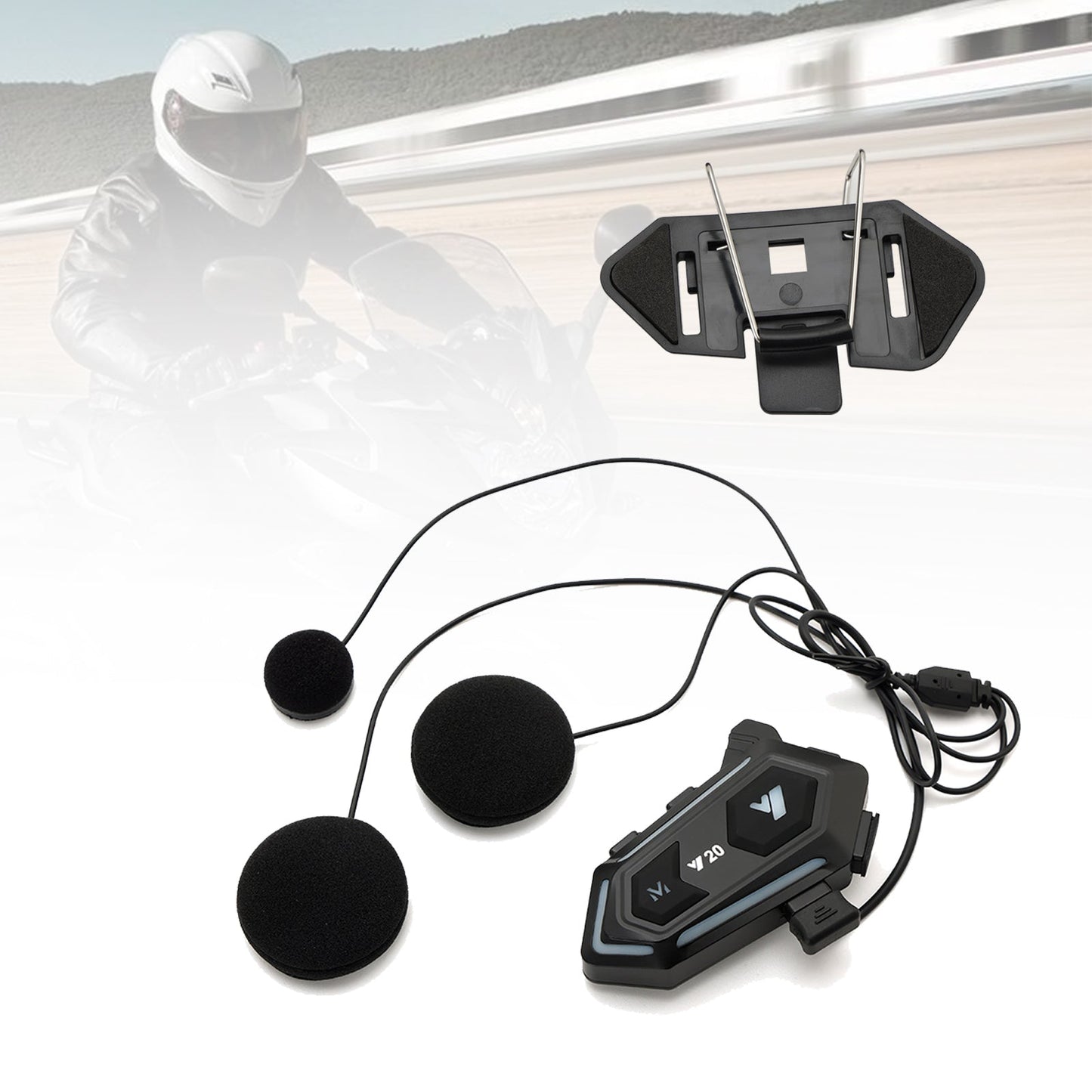 Casque Bluetooth sans fil universel Y20 pour moto