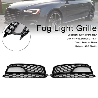 2013-2016 2PCS Front Fog Lamp Black Grille Grill Fit AUDI A5 S-Line S5