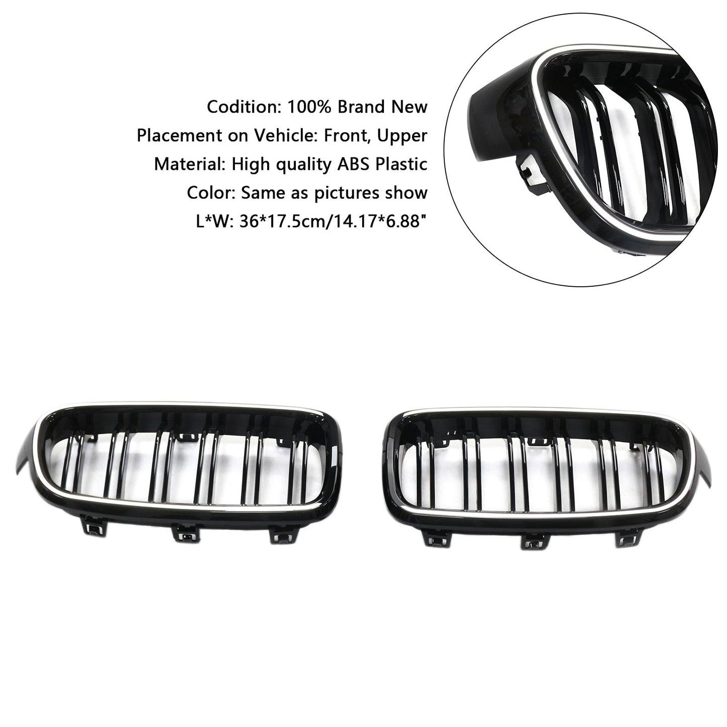 2012-2019 BMW 3 Series F30 F31 F35 Double Slat 51137263481 Front Kidney Grille Grill