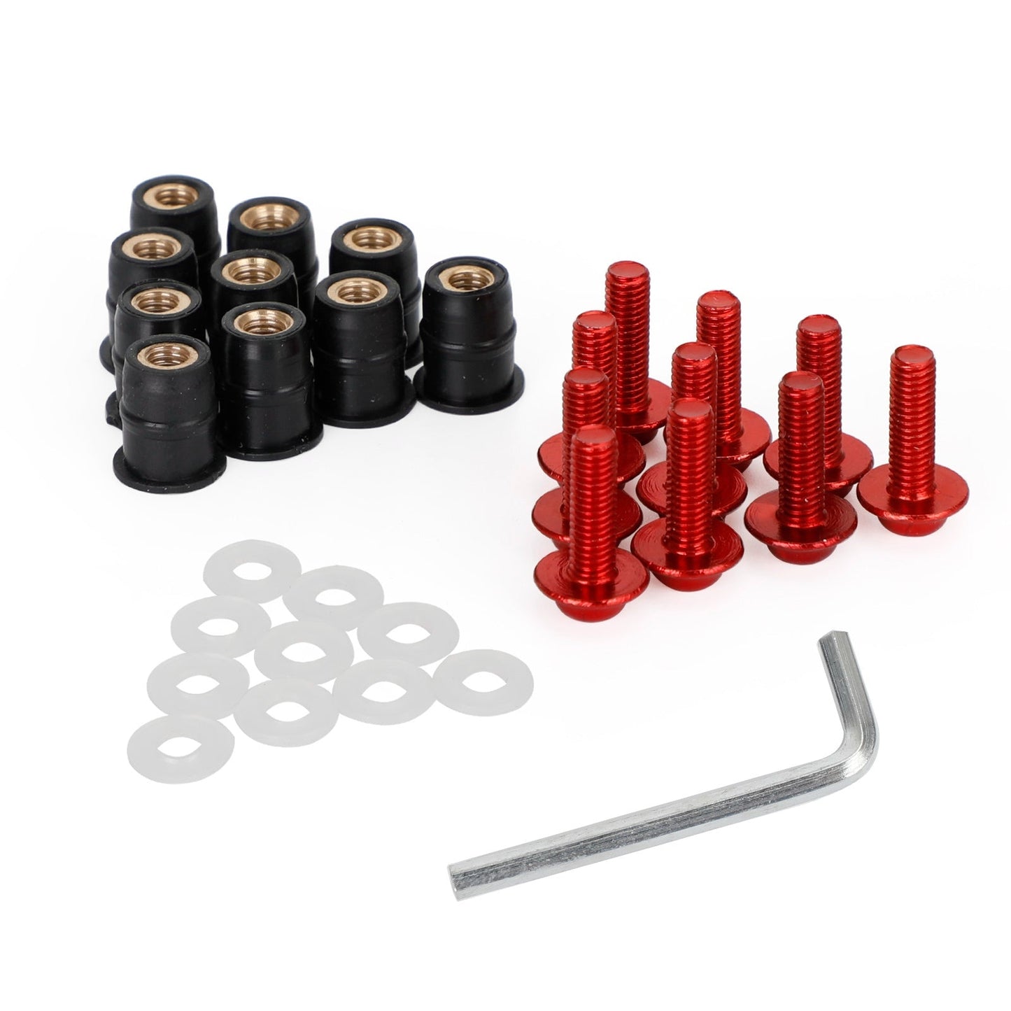 Motorcycle Wind Screen Shield Alu M5x16mm Screw Bolt Washers kit 10 Pack