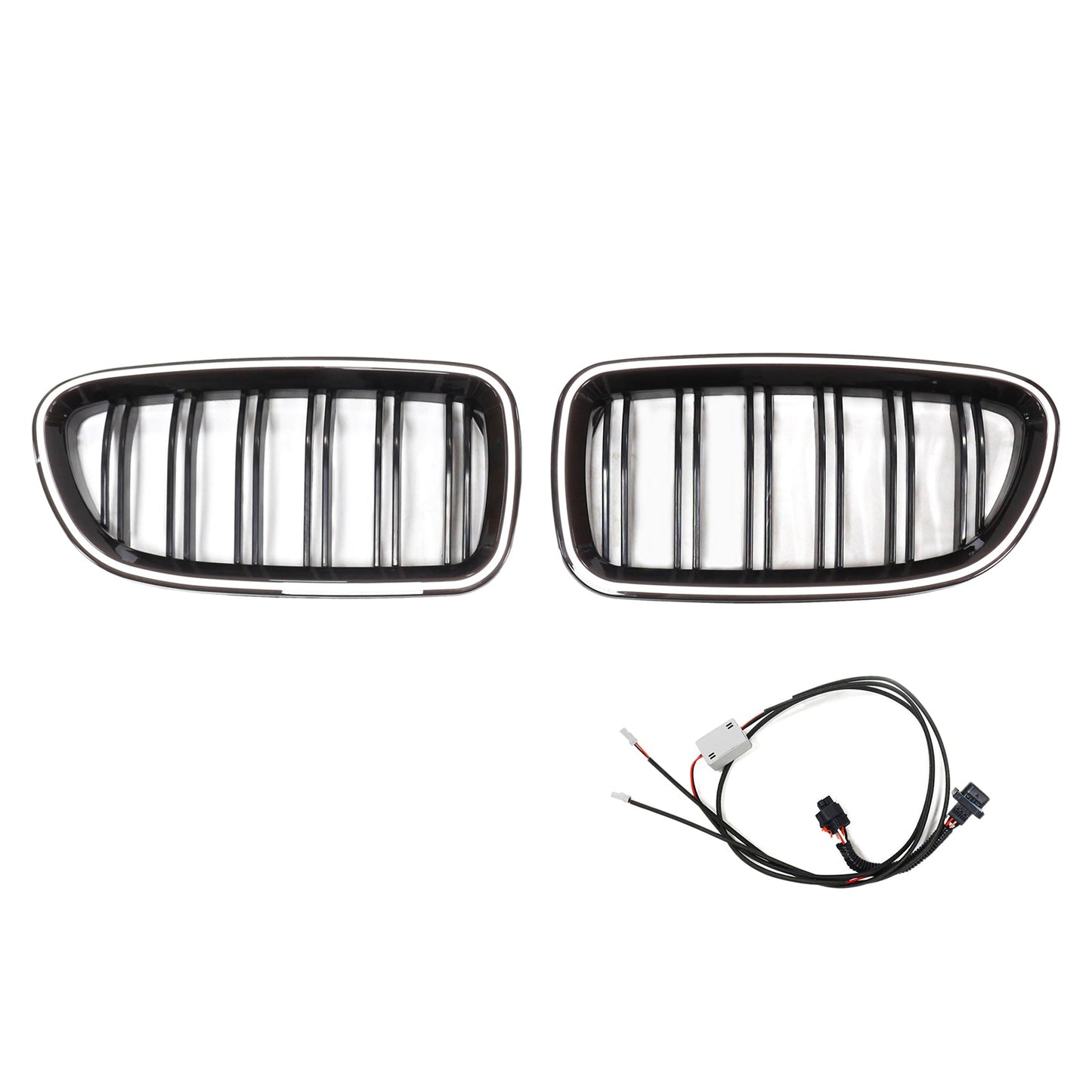 11.2009-02.2017 BMW 5-Series F11 Kidney Bumper Grill Grille Gloss Black 51137203649 51137203650