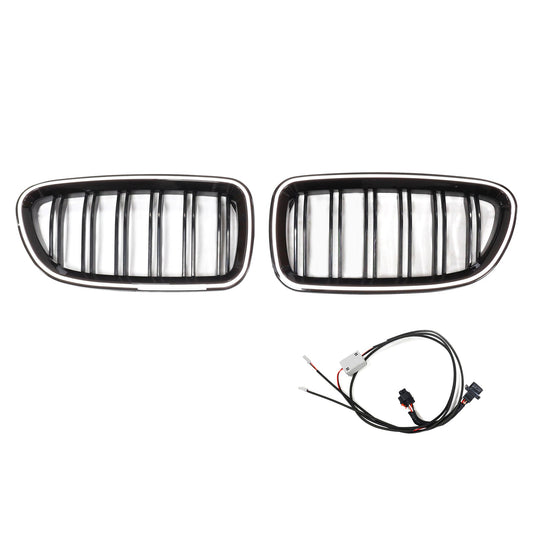 01.2009-10.2016 BMW 5-Series F10 Kidney Bumper Grill Grille Gloss Black 51137203649 51137203650