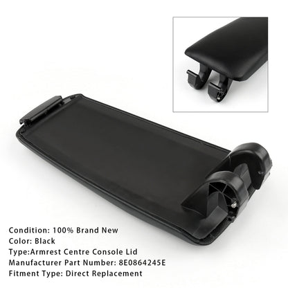 2001-2008 Audi A4 B6 B7 8E0864245E Black Leather Armrest Centre Console Lid