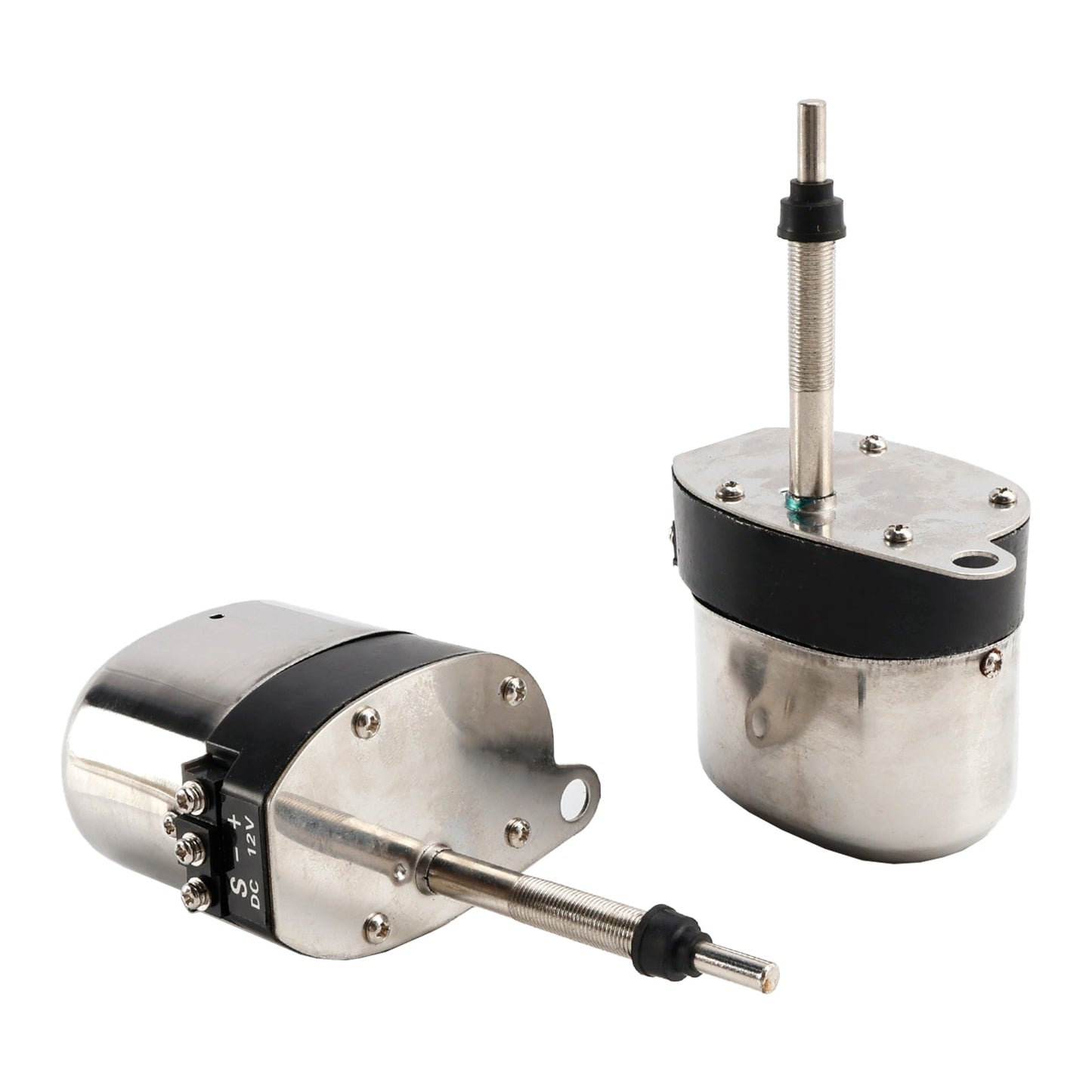 Par de motores de limpiaparabrisas de acero inoxidable Hot Street Rod 558SS S6558 para 32 vehículos Ford, barcos, Jeep y vehículos todo terreno.