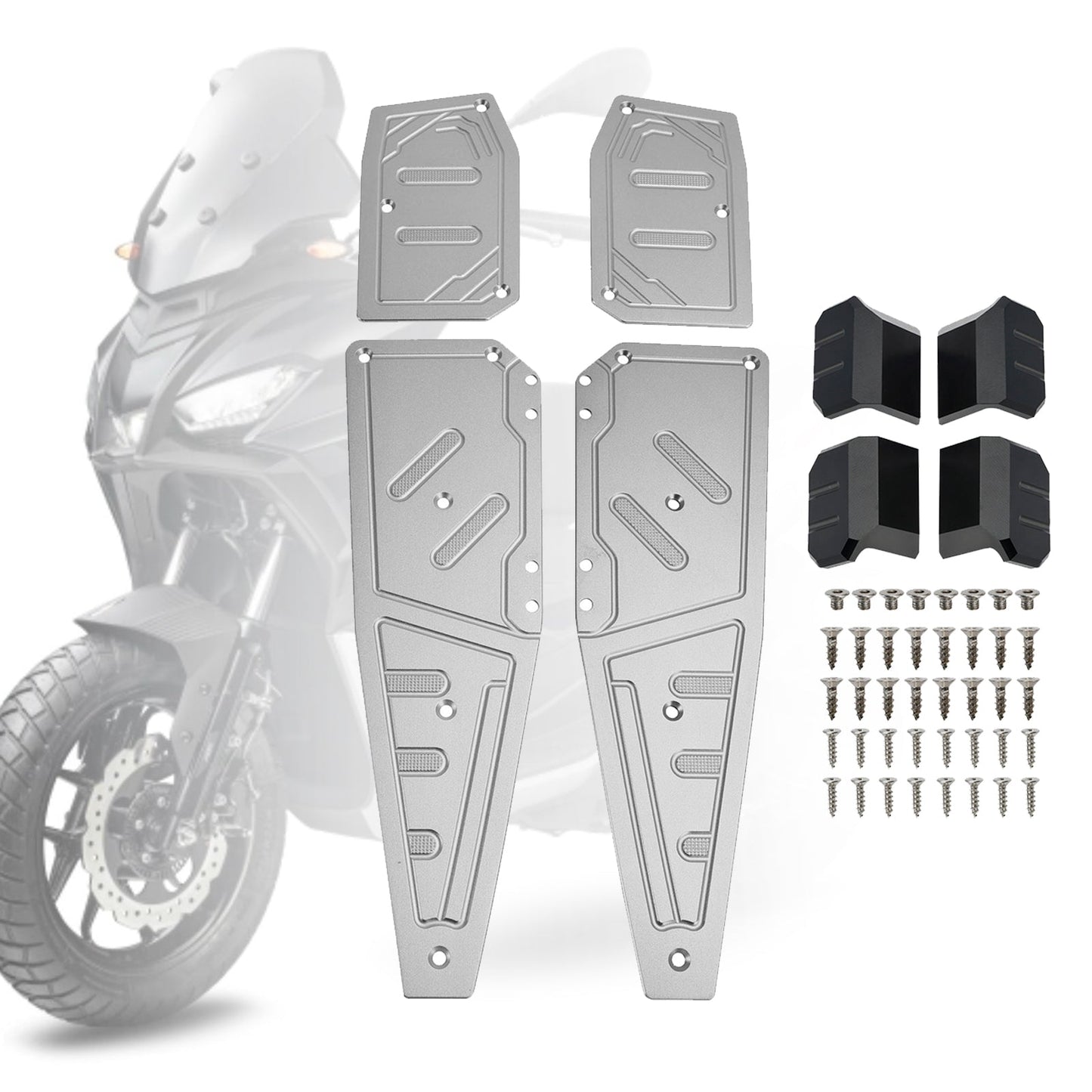 22-23 Aprilia SR GT200 SR GT125 Reposapiés Gris Almohadilla de Reposapiés Placa de Pedal