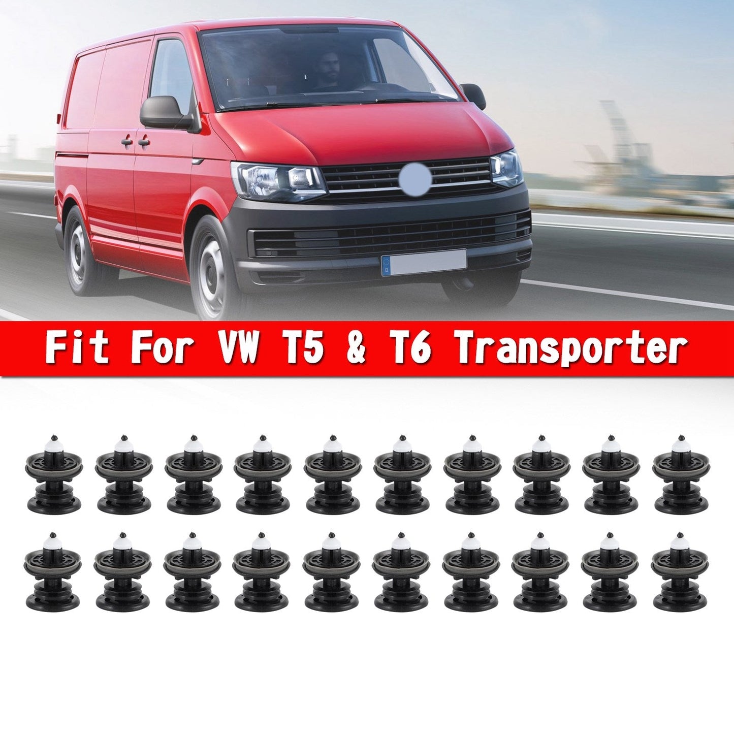 Clip de garniture de panneau de porte intérieure pour VW T5 et T6 Transporter 20X 7L6868243