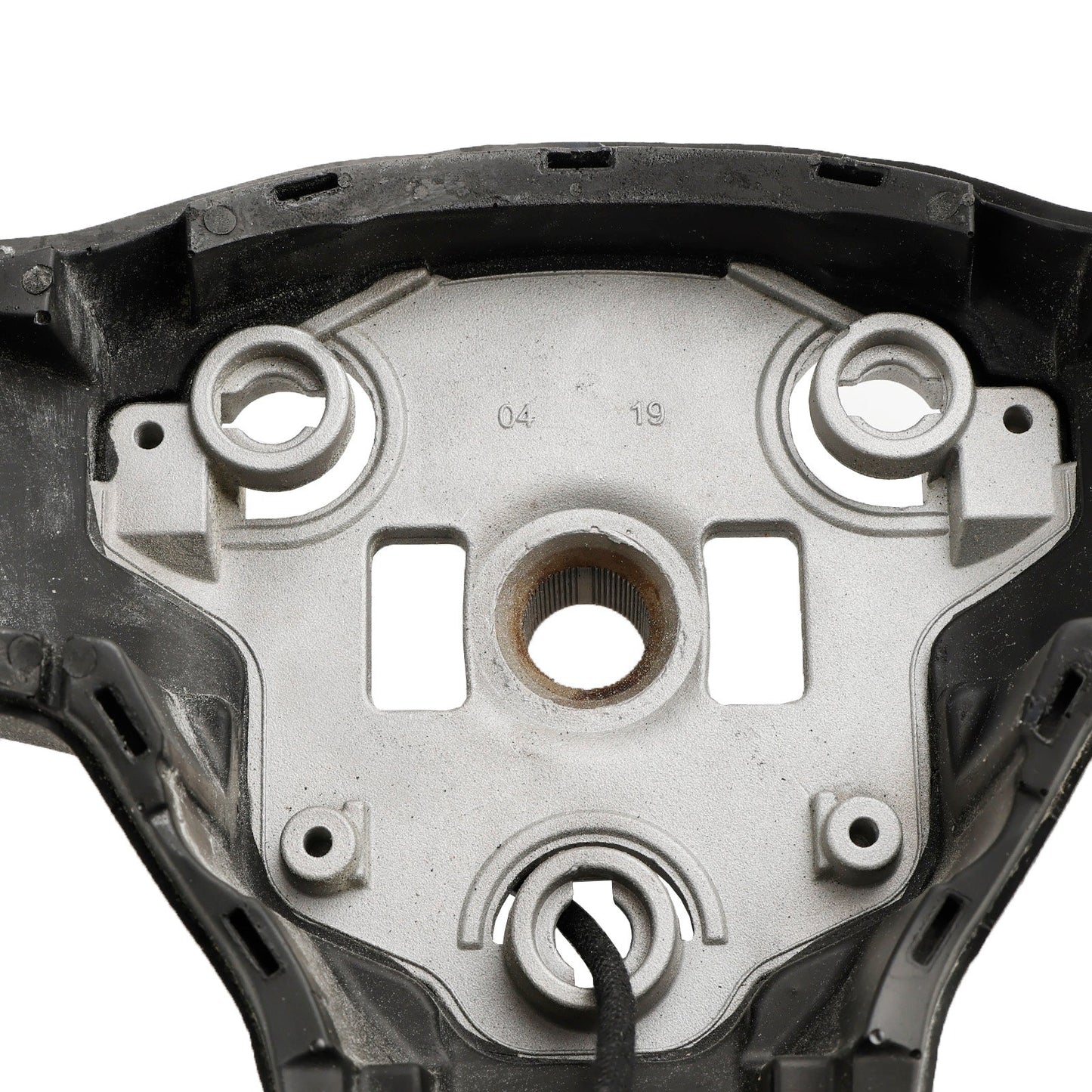 Volant carré chauffant en cuir blanc pour Tesla Model 3 (2017-2023)