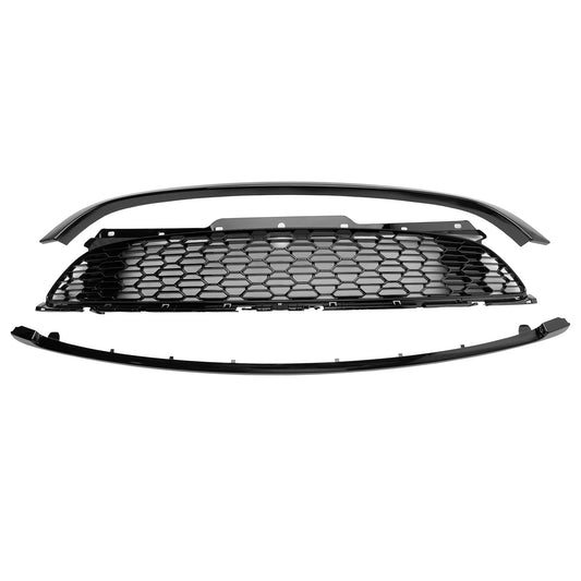 2007-2015 Mini Cooper S R55 R56 R57 R58 R59 JCW Style 3PCS Gloss Black Front Grill Replacement Grille