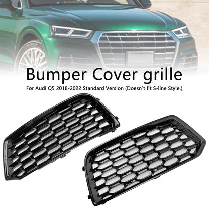 2018-2022 Audi Q5 Standard 2PCS Front Bumper Cover Grill Honeycomb Mesh Black Grille