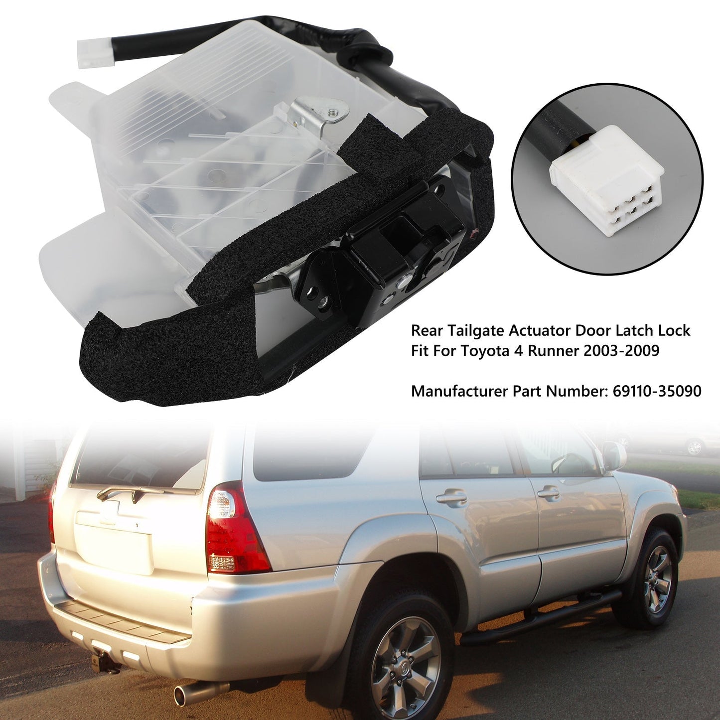 Actuador de pestillo de puerta trasera para Toyota 4 Runner 2003-2009 (69110-35090)