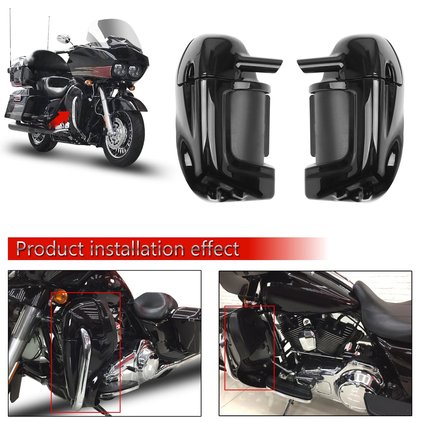 Lower Vented Leg Fairings Glove Box For 1983-2013 For Harley Road Street Electra Glide