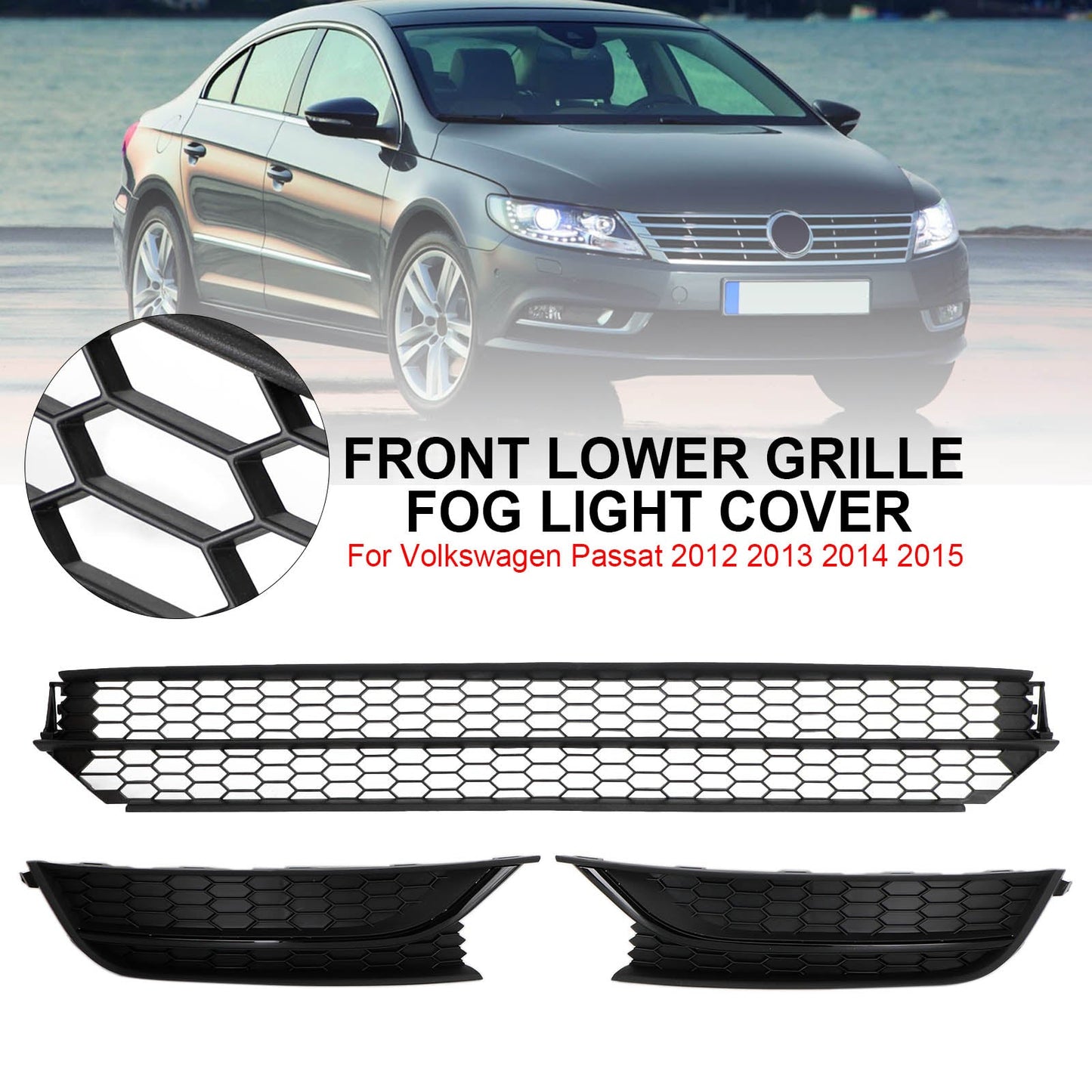 Volkswagen 2012-2015 Passat 5618536779B9 Front Bumper Lower Grille Grill Fog Light Cover
