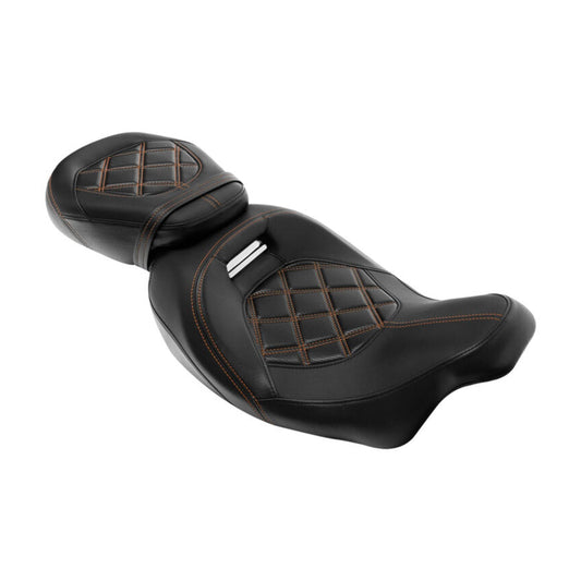 Siège conducteur et passager orange pour Harley Touring CVO Road Glide Fltr 2009-2021