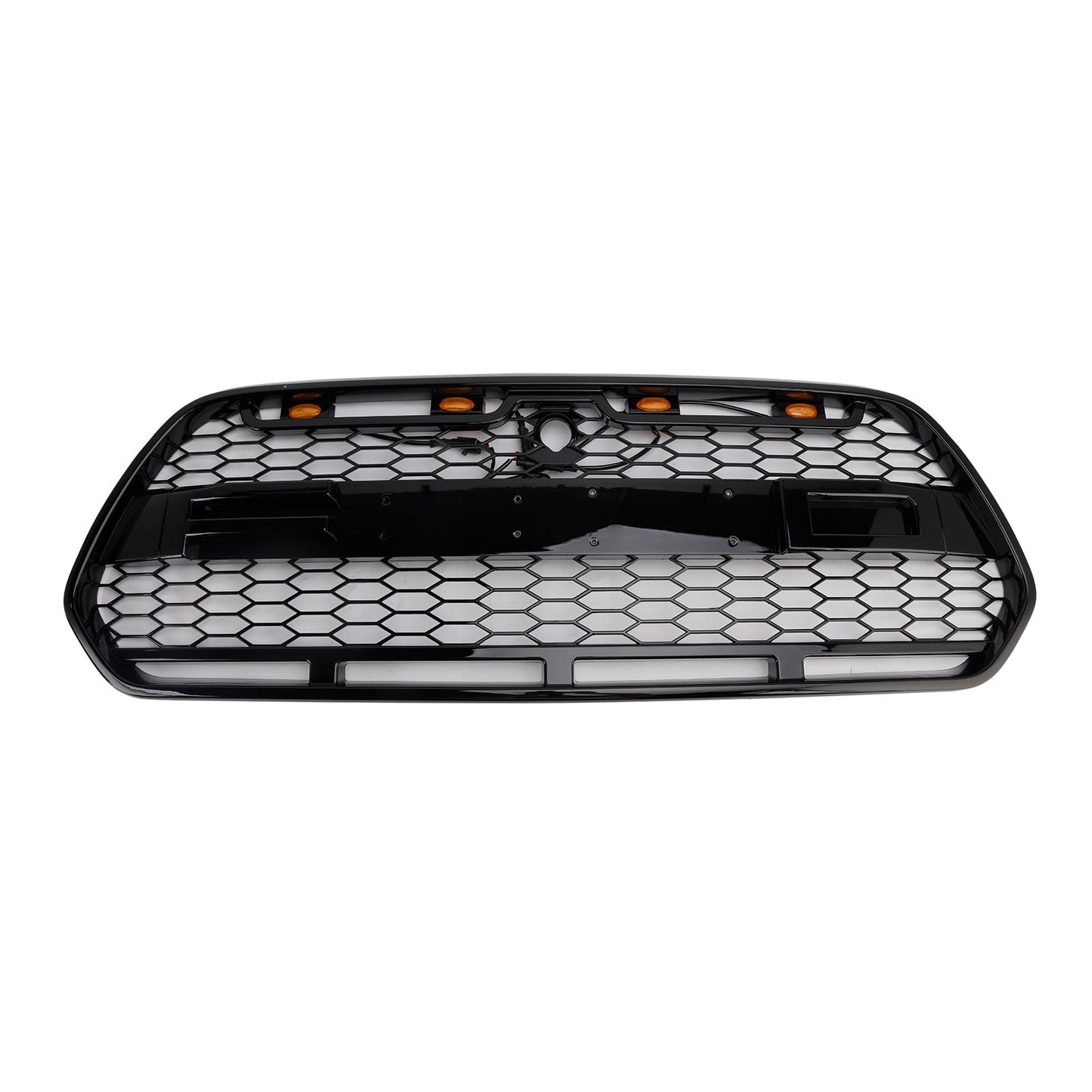 Gloss Black Front Bumper Grille Grill Fit Ford Transit MK8 2015-2018 Raptor W/LED