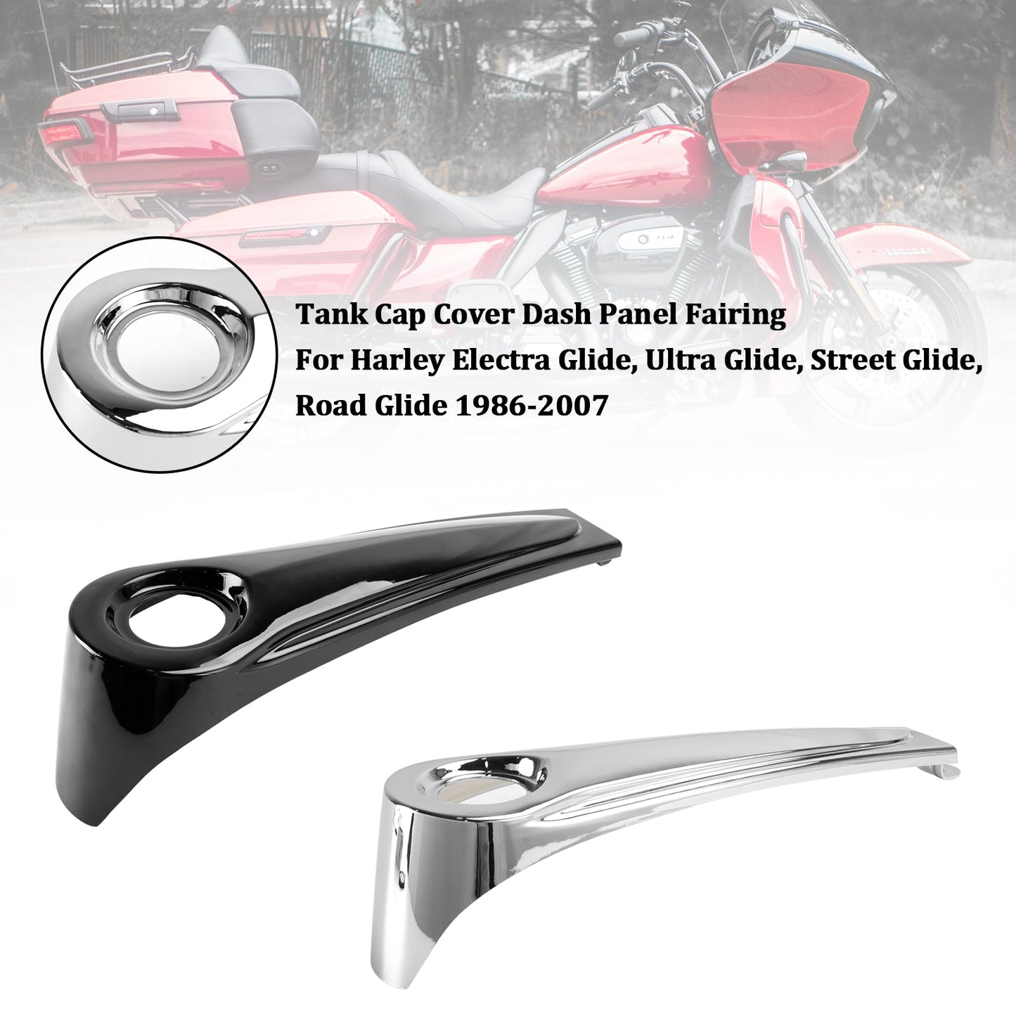 Panel de cubierta de tapa de tanque de combustible para Road Street Electra Glide FLHT FLHTCU 86-07