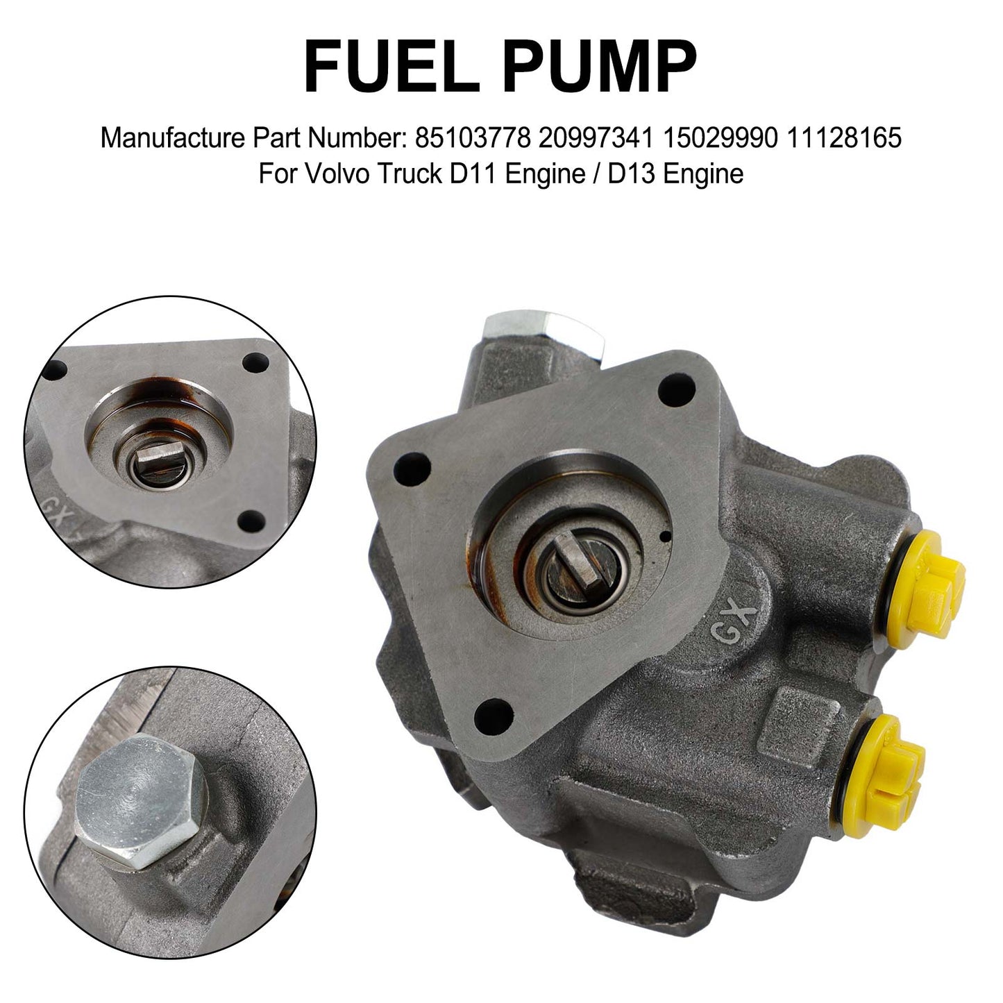 Pompe à carburant Volvo VN VNL VHD série D11 D13 D16 moteur 85103778 20997341 15029990 11128165