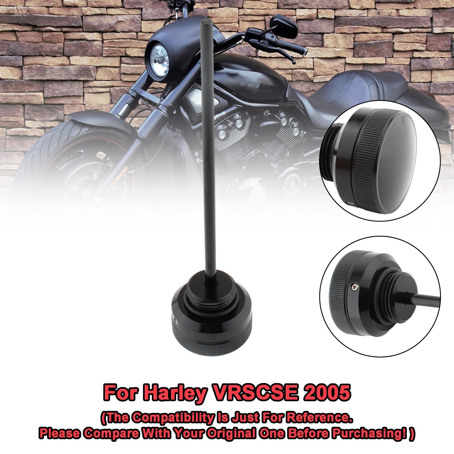 Bouchon de réservoir de jauge d'huile pour Harley VRsca Vrscb Vrscd Vrscse Vrscaw