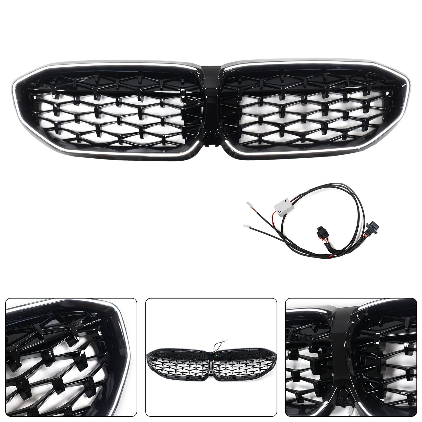 2019-2022 Black Diamond Kidney Grille Grill 51138072085 Fit BMW 3 Series G20
