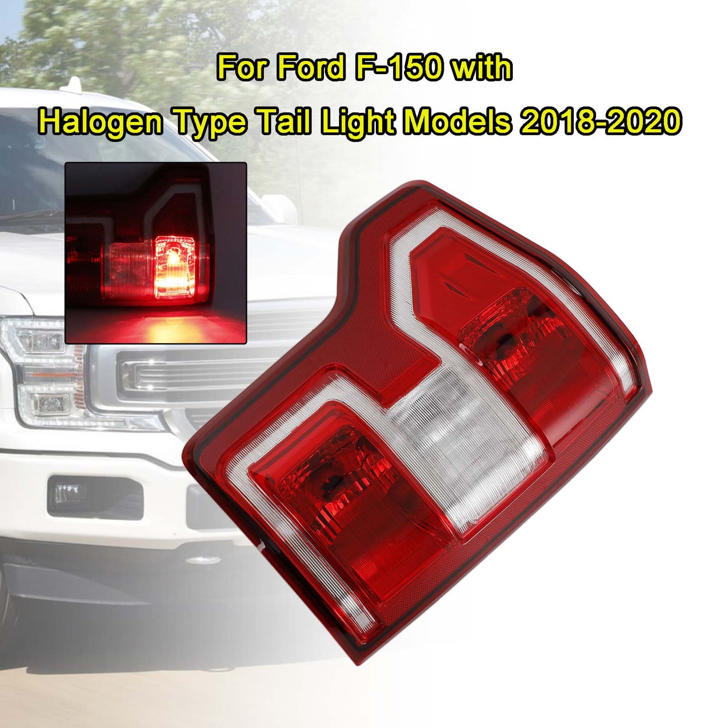 18-20 Ford F150 Left Driver Side Tail Light LH Incandescent Type Halogen Taillight O2800265 JL3Z13405H