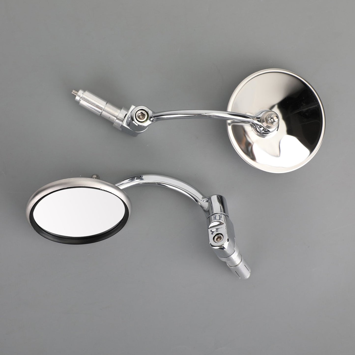 Rétroviseurs chromés ronds pour guidon de Cafe Racer Cruiser