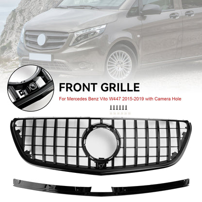 2015-2019 Mercedes Benz Vito W447 111CDI 114CDI 116CDI 119CDI GT Stlye Front Bumper Grill Gloss Black Grill