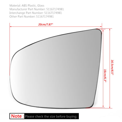 2008-2014 BMW X5 X6 E72 E71 E70 Left Heated Wing Side Mirror White Glass